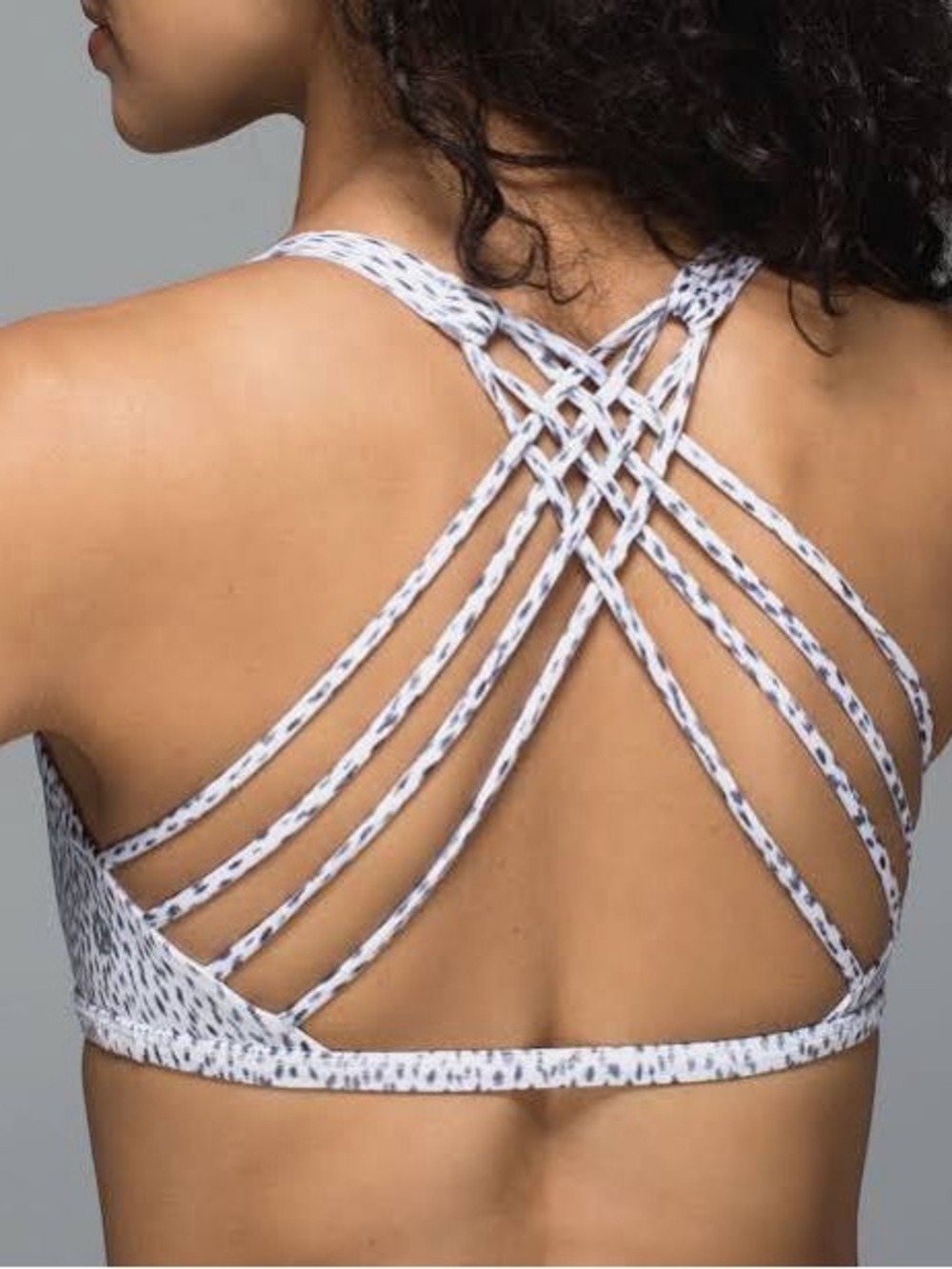 Lululemon Free To Be Bra Wild *Dottie Dash White Black Size 8
